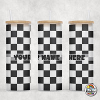 Plain Checker 2 Glass Can