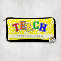 Yellow Bright TEACH Pencil Bag