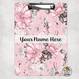 Pink Floral Clipboard