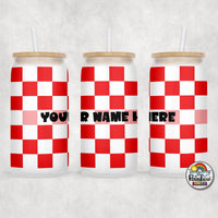 Plain Checker 2 Glass Can