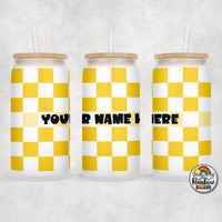 Plain Checker 2 Glass Can