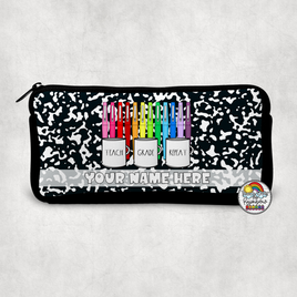 Teach Grade Repeat Small Pencil Bag