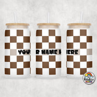 Plain Checker 2 Glass Can