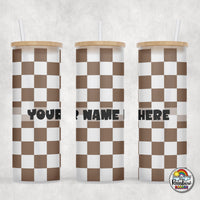 Plain Checker 2 Glass Can