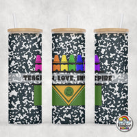 Bright Crayons Glass Can