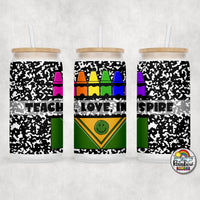 Bright Crayons Glass Can