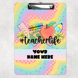 Retro Rainbow #teacherlife Clipboard