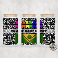 Bright Crayons Glass Can