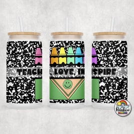 Pastel Crayons Glass Can