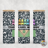 Pastel Crayons Glass Can