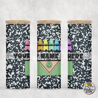 Pastel Crayons Glass Can