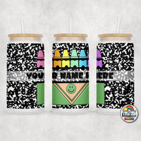 Pastel Crayons Glass Can