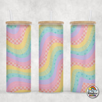 Retro Rainbow Glass Can