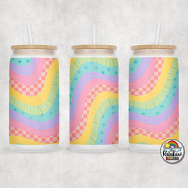 Retro Rainbow Glass Can