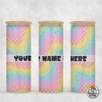 Retro Rainbow Glass Can