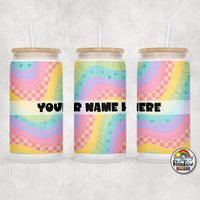 Retro Rainbow Glass Can