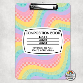 Retro Rainbow Composition Clipboard