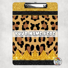 Leopard Glitter Pencil Clipboard