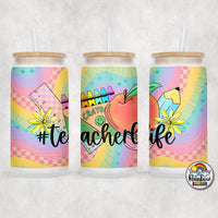 Retro Rainbow Supplies Glass Can