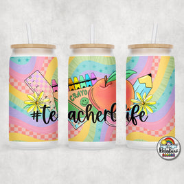 Retro Rainbow Supplies Glass Can