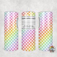 Rainbow Checker Composition Tumbler
