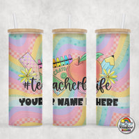 Retro Rainbow Supplies Glass Can