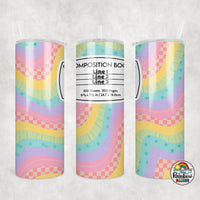 Retro Rainbow Composition Tumbler