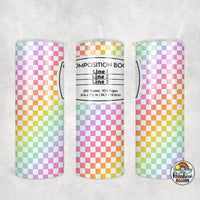 Rainbow Checker Composition Tumbler