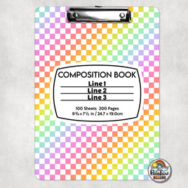 Rainbow Checkered Composition Clipboard