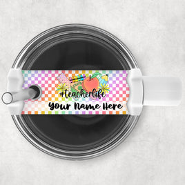 Checkered #teacherlife Long Topper