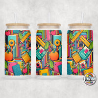 School Supplies 3 Glass Can