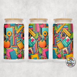 School Supplies 3 Glass Can