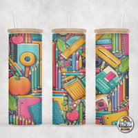 School Supplies 3 Glass Can