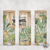 Bloom Where You Are Planted Glass Can