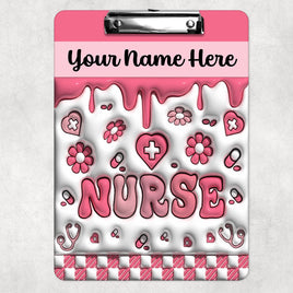 Nurse Checkered Puff Clipboard