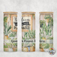 Bloom Where You Are Planted Glass Can