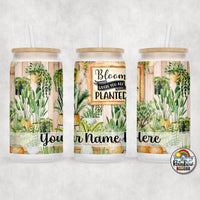Bloom Where You Are Planted Glass Can