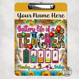 Teacher Battery Clipboard
