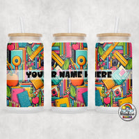 School Supplies 3 Glass Can