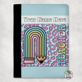 Blue Teacher Pencil Portfolio