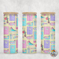 Yellow School Supplies Glass Can