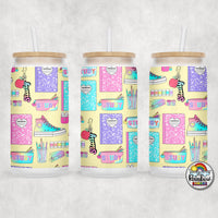 Yellow School Supplies Glass Can