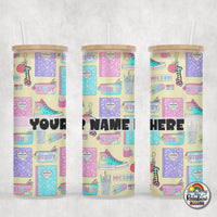 Yellow School Supplies Glass Can