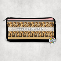 Tan Leopard Pencil Small Pencil Bag