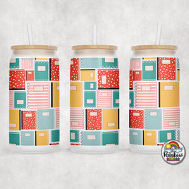 Coral Composition Glass Can