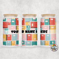 Coral Composition Glass Can