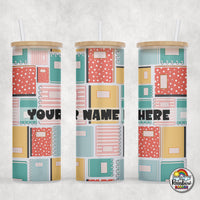 Coral Composition Glass Can