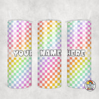 Rainbow Checkered Tumbler