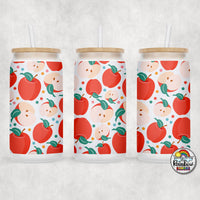 Coral Apples Glass Can