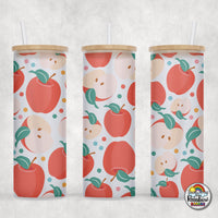 Coral Apples Glass Can